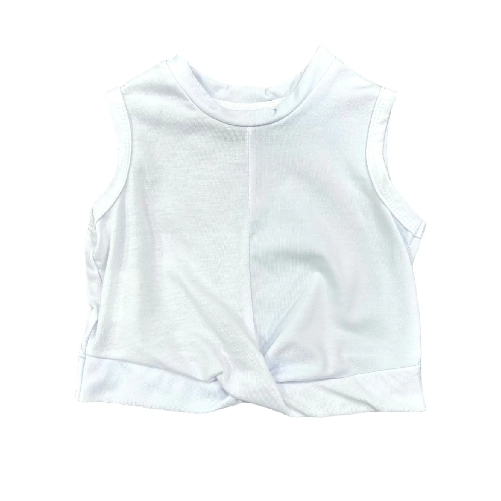 Knit Crop Top Tank - White