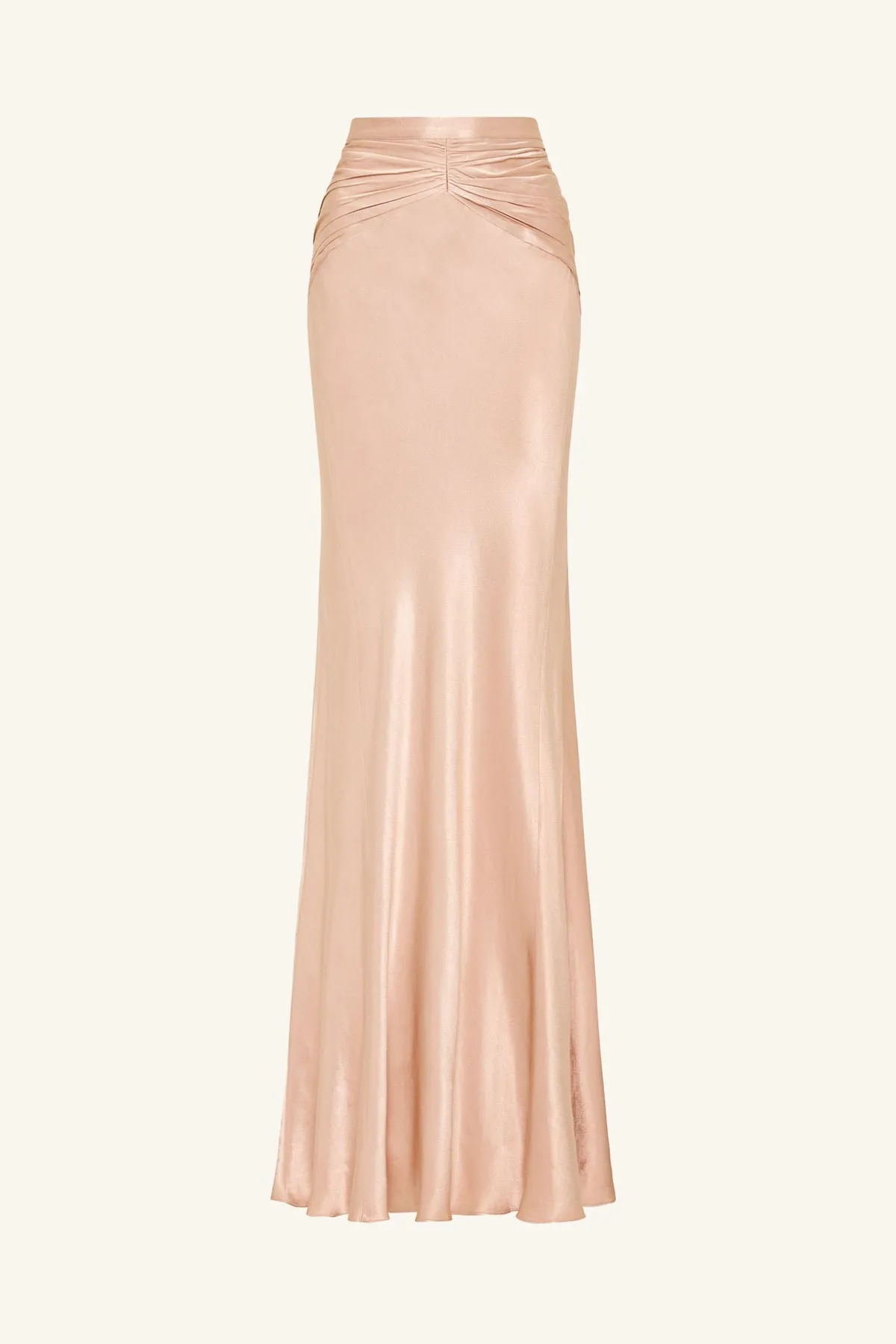 LA LUNE RUCHED MAXI SKIRT - DESERT ROSE