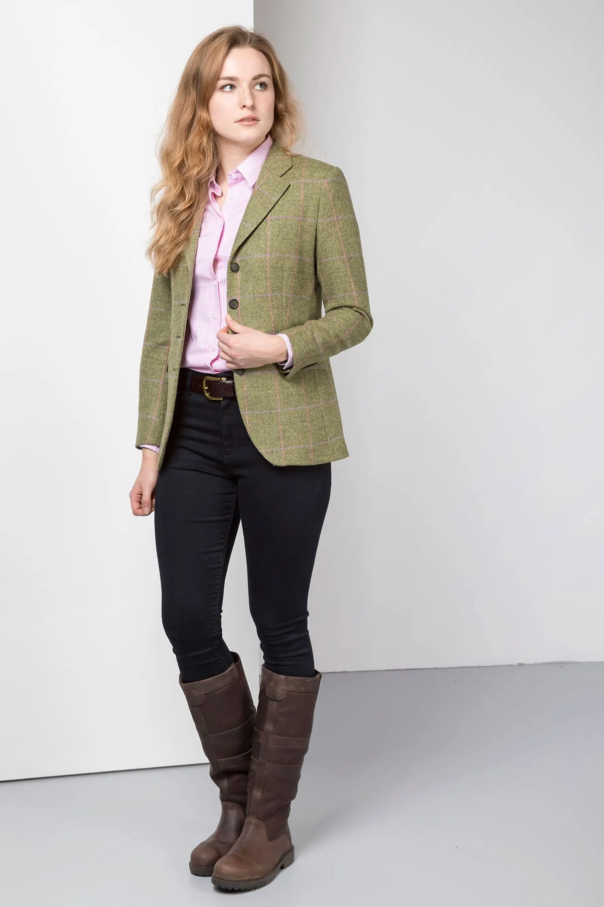 Stylish Long Womens Tweed Blazer