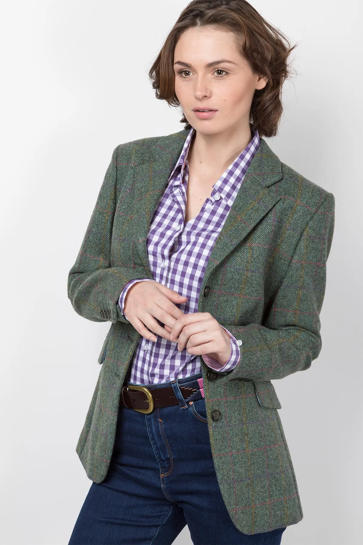 Stylish Long Womens Tweed Blazer