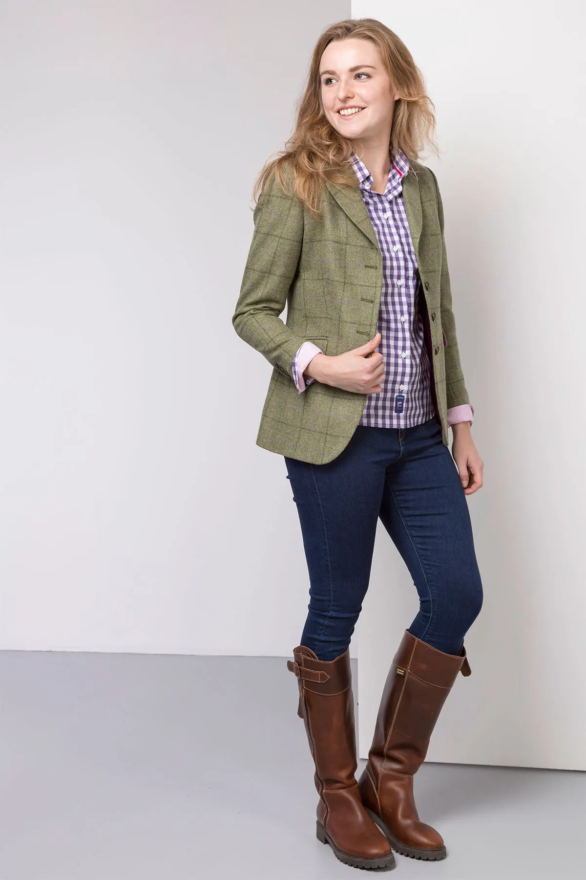 Stylish Long Womens Tweed Blazer