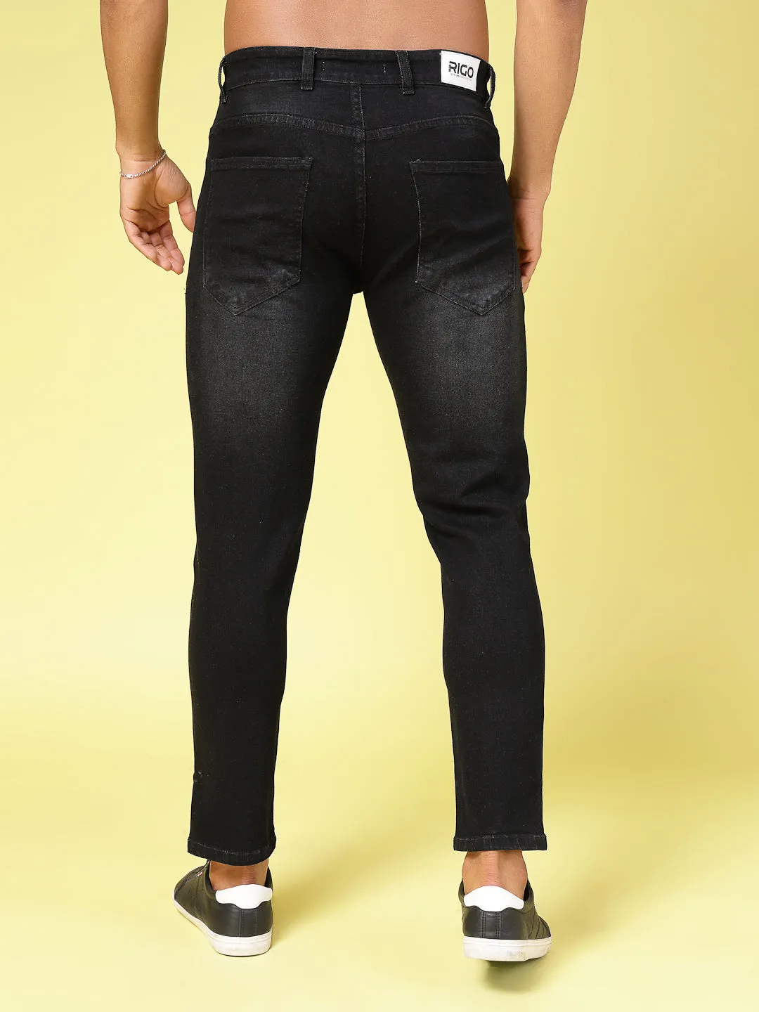 Lightly Faded Tapered Jeans