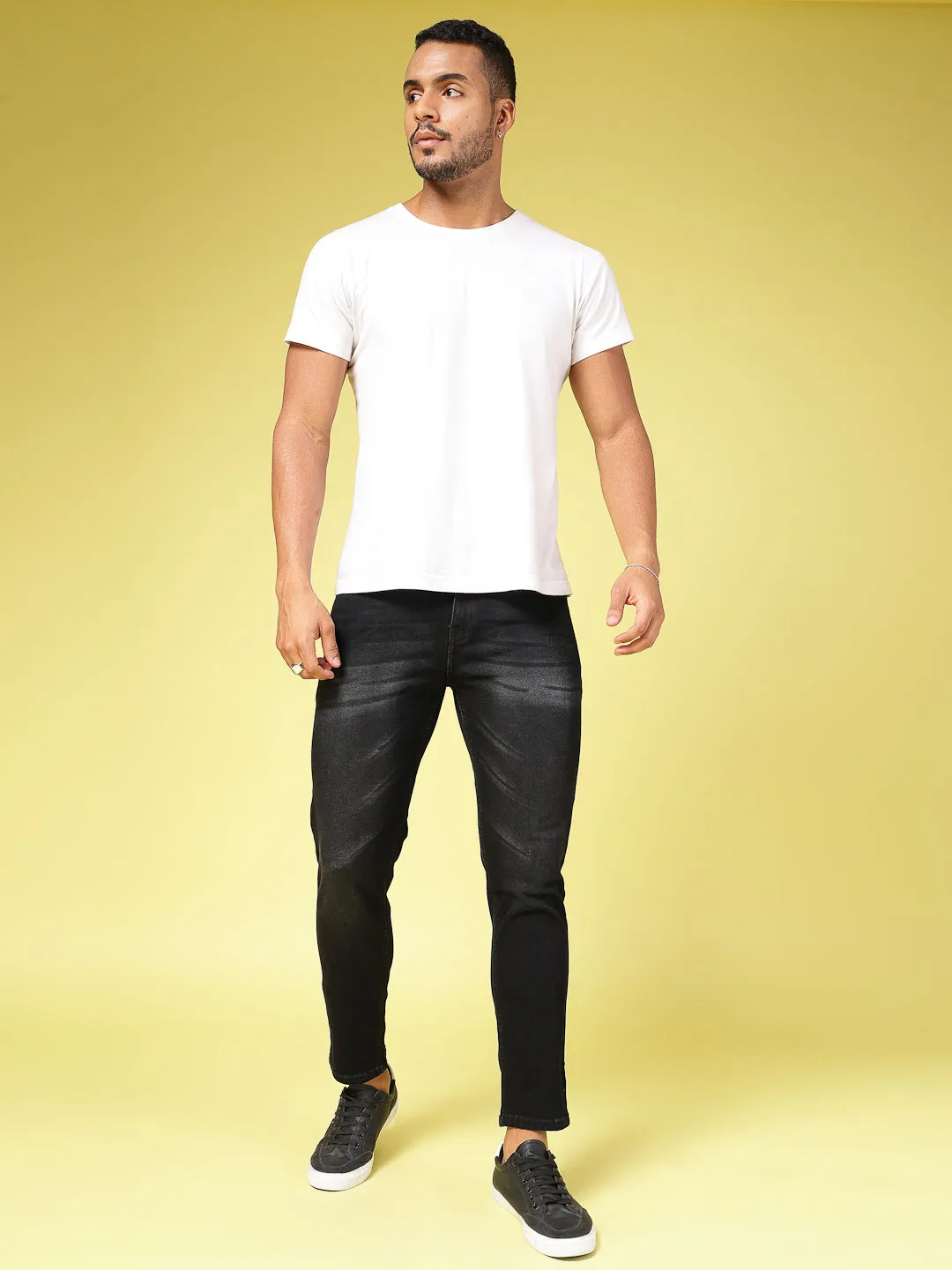 Lightly Faded Tapered Jeans