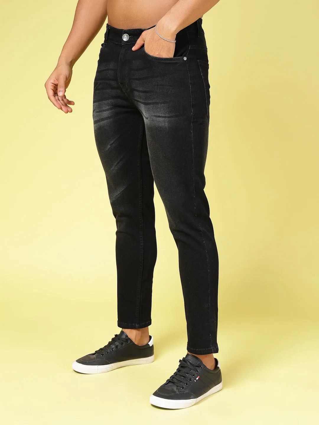 Lightly Faded Tapered Jeans