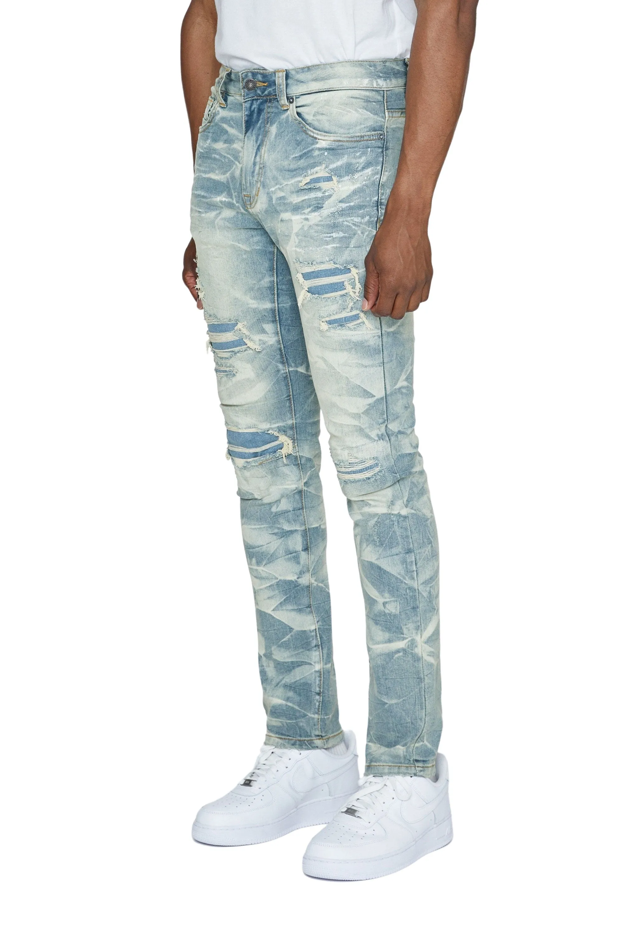 Lightning Effect Jeans - Clyde Blue