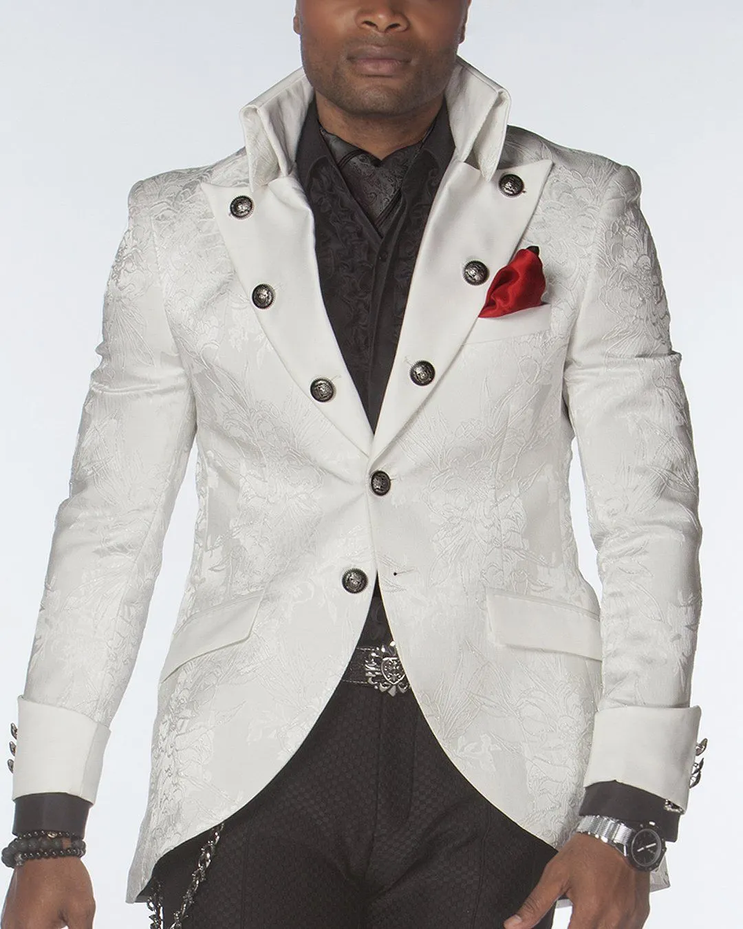 Long Coat Man - Lord White - Long Blazer - Fashion - Tuxedo