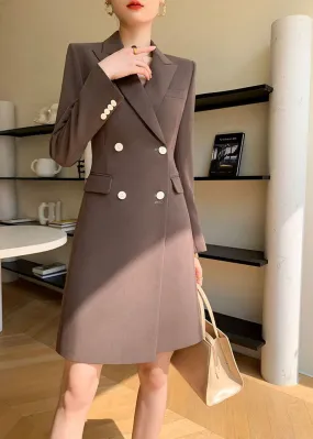 Long Sleeve Double Breasted Blazer Dress