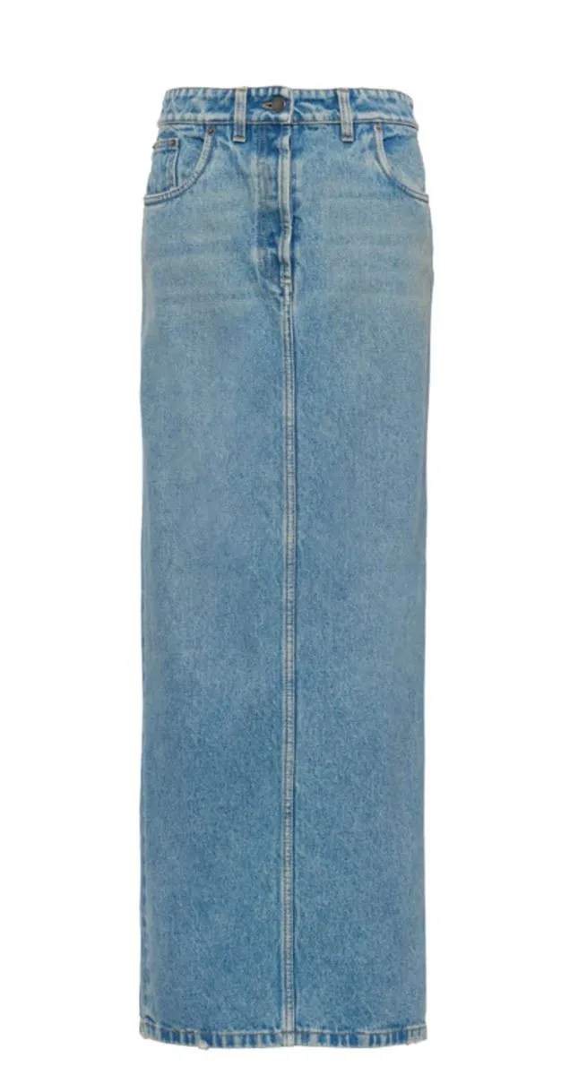 MID-RISE DENIM MAXI SKIRT