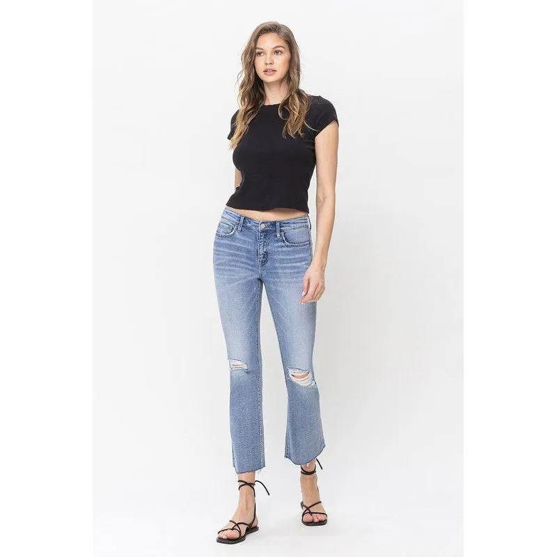 Mid Rise Kick Flare Jeans