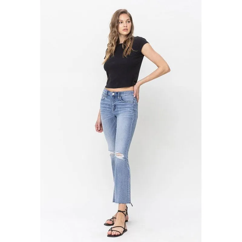 Mid Rise Kick Flare Jeans