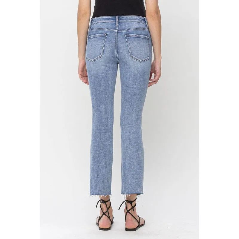 Mid Rise Kick Flare Jeans