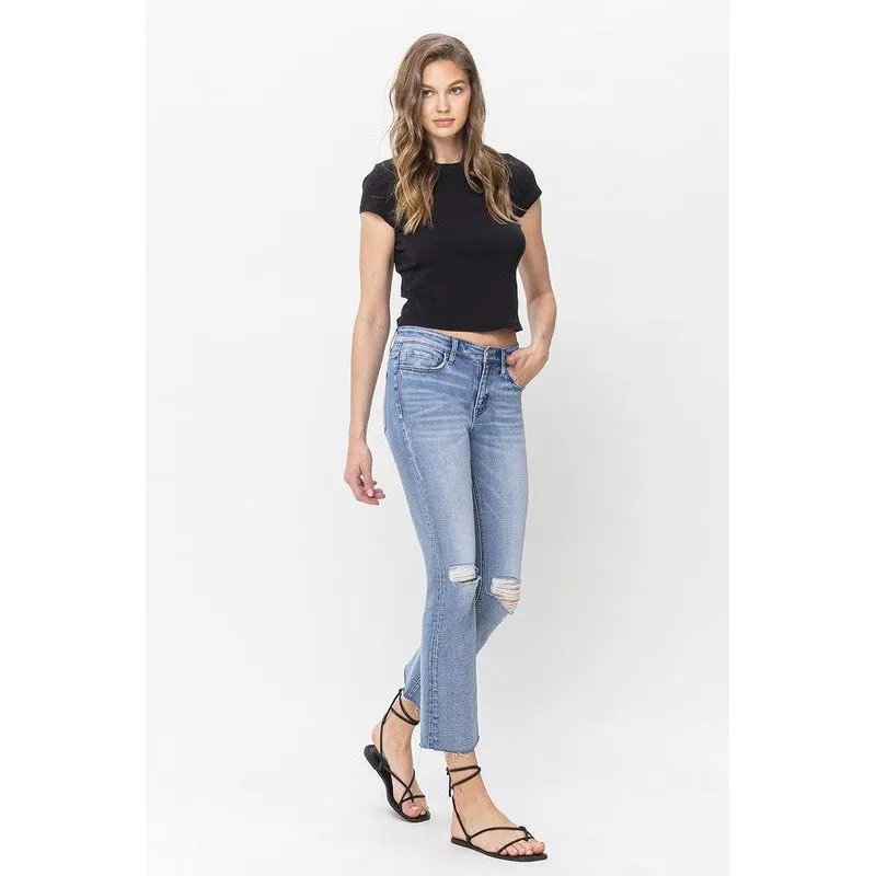 Mid Rise Kick Flare Jeans