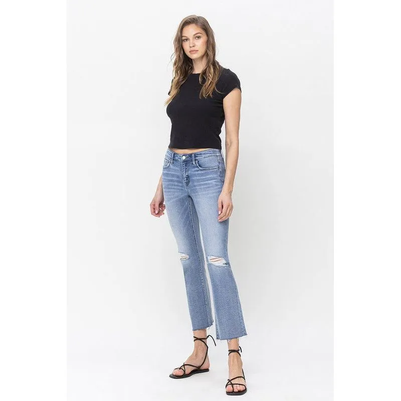 Mid Rise Kick Flare Jeans