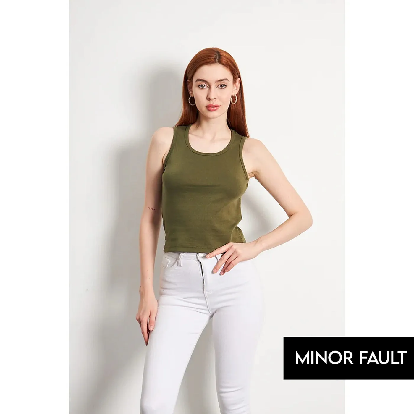 (Minor Fault) Olive Basic Tank Top