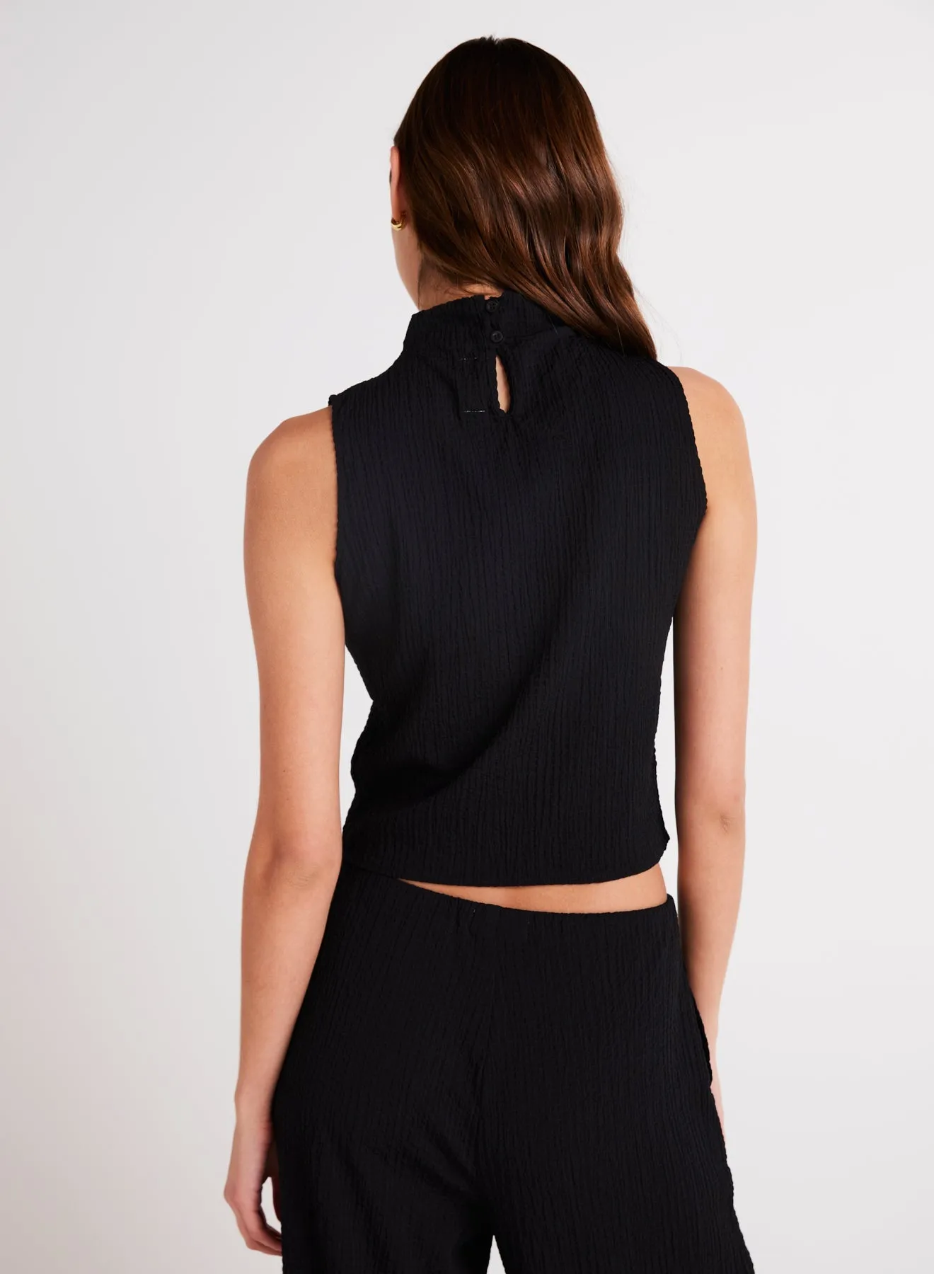 Mock Neck Top - Black