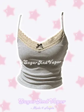 Monroe Girly Grey Lace Crop Top