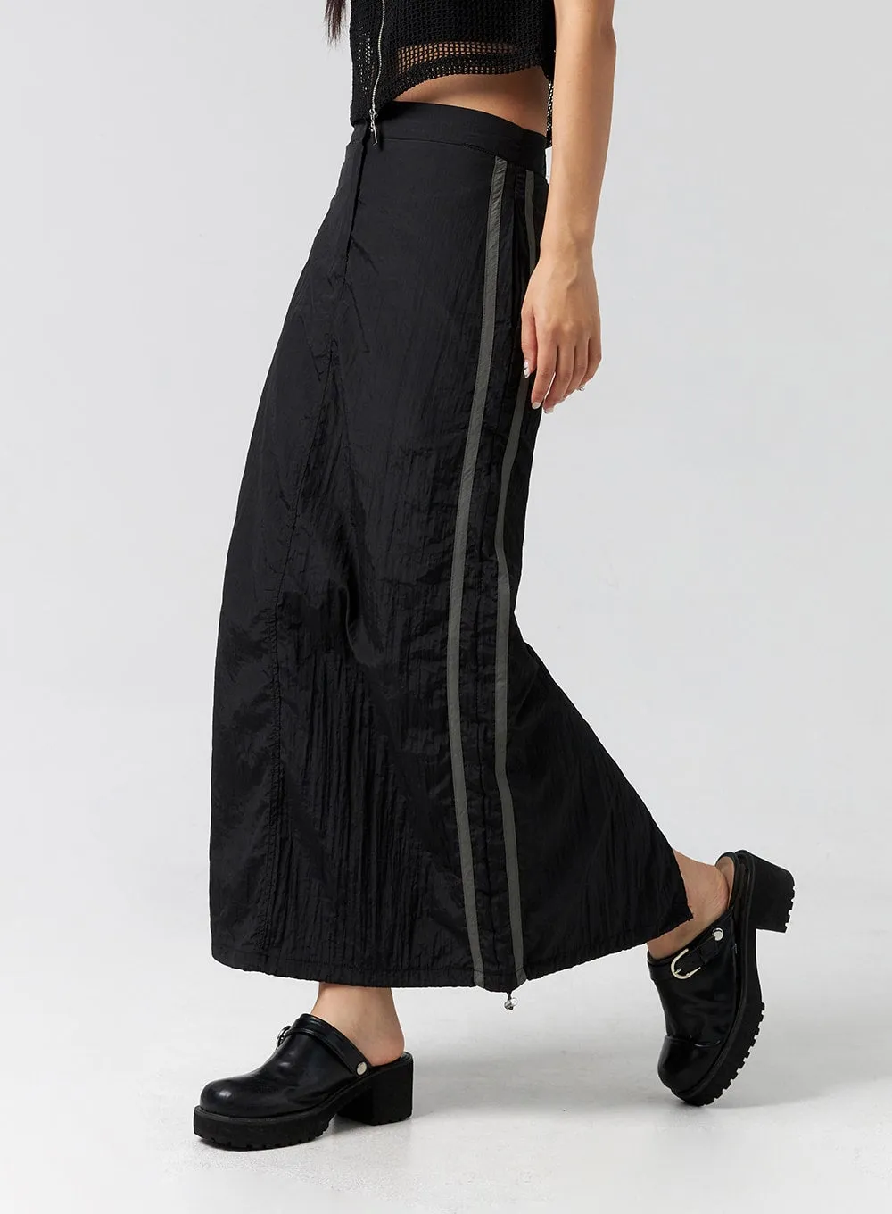 Nylon Banded Maxi Skirt CG310