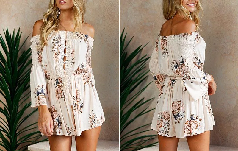 OFF-THE-SHOULDER FLORAL ROMPER