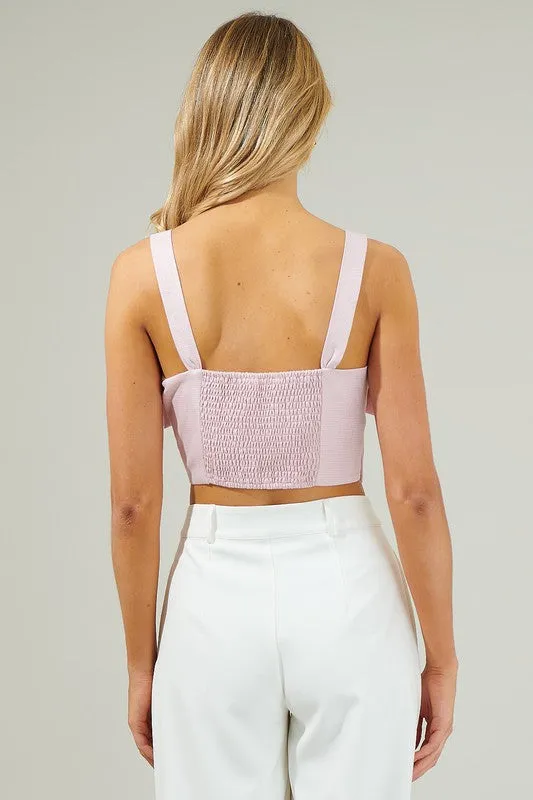 Pink Lina Bow Crop Top