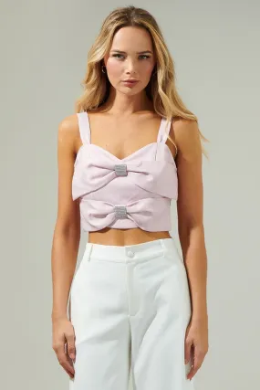 Pink Lina Bow Crop Top