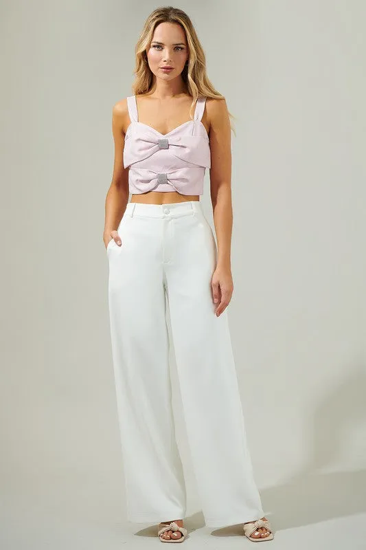 Pink Lina Bow Crop Top