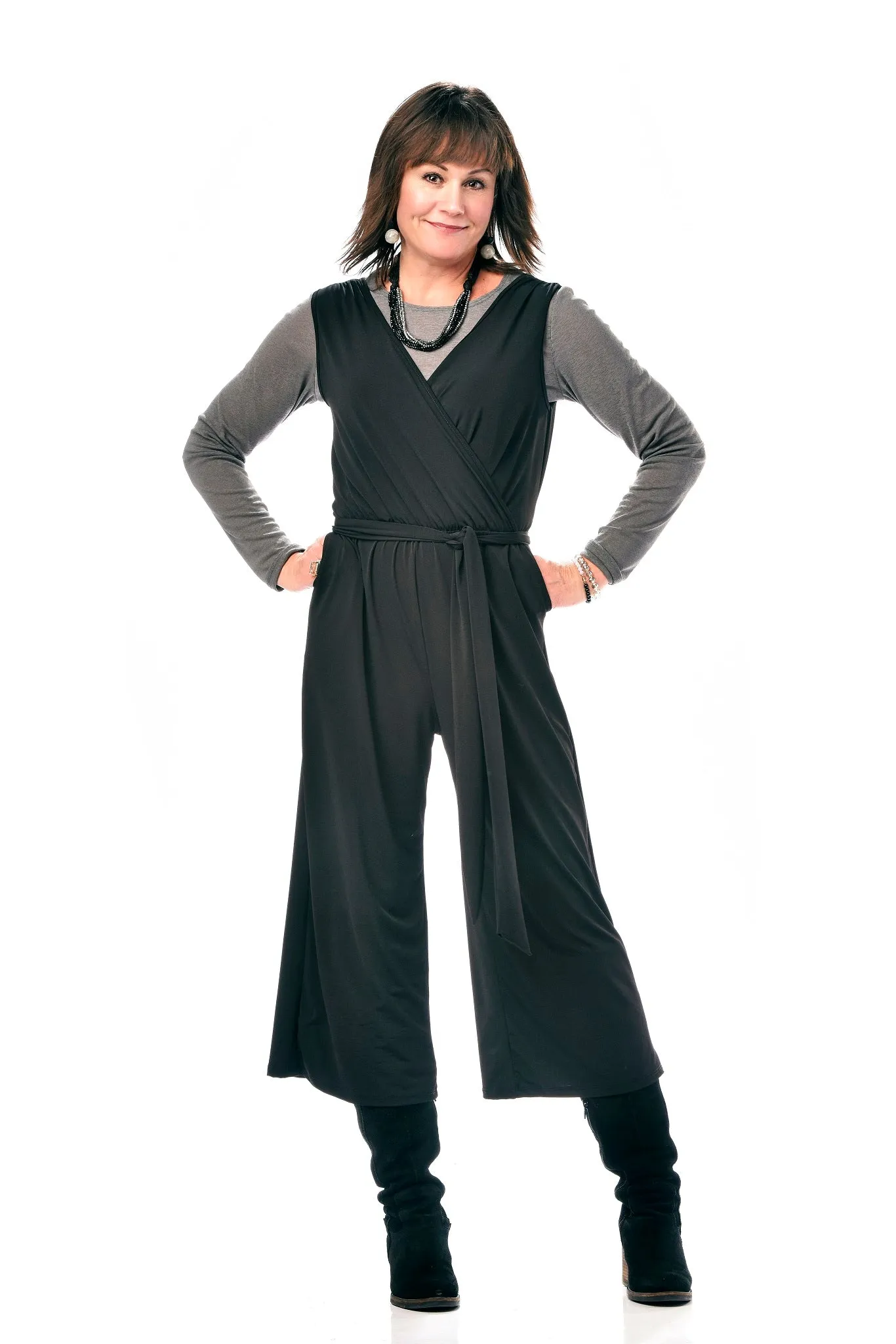 Pocketed Capri Jumpsuit