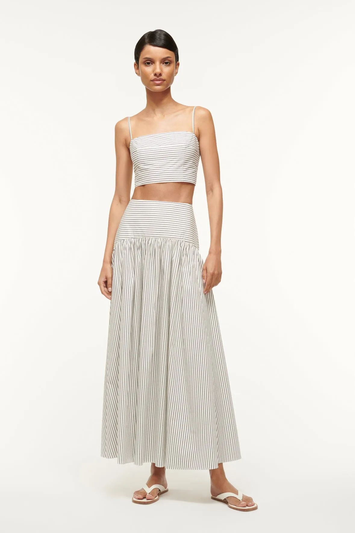 PROCIDA SKIRT | IVORY MICRO STRIPE