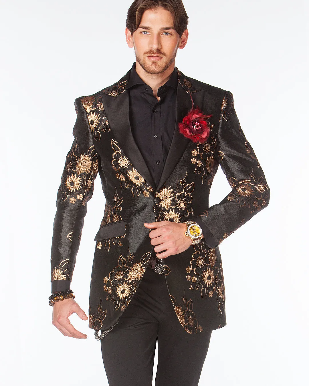 Prom Blazer - Prom Tuxedo 2021 - Sun F. Gold/Black - Semi Long Blazer