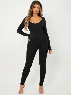 Scoop Neck Unitard Jumpsuit