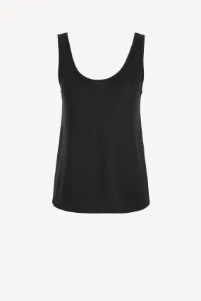 Tank Top Relaxed Scoop in Schwarz