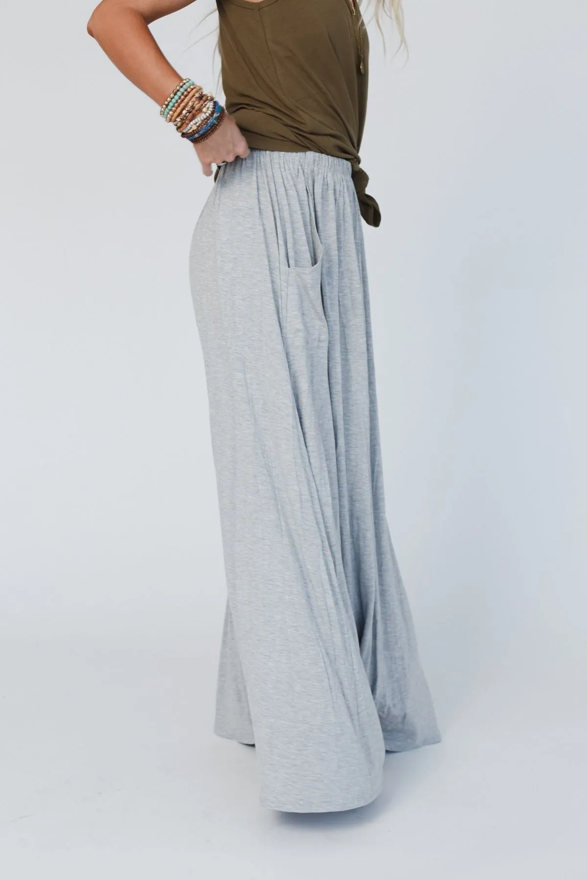 The Perfect Pocketed Maxi Skirt - Heather Gray