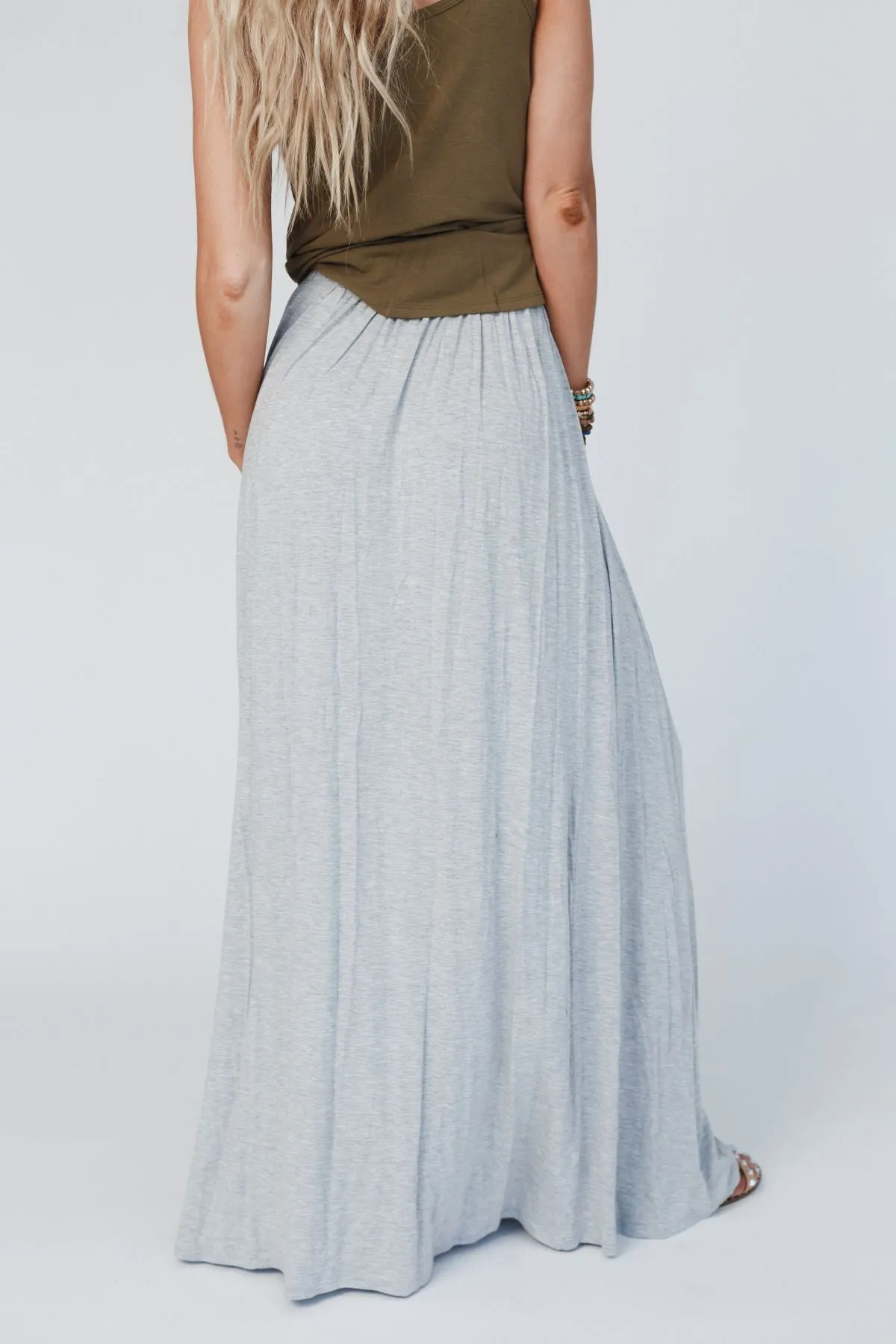 The Perfect Pocketed Maxi Skirt - Heather Gray