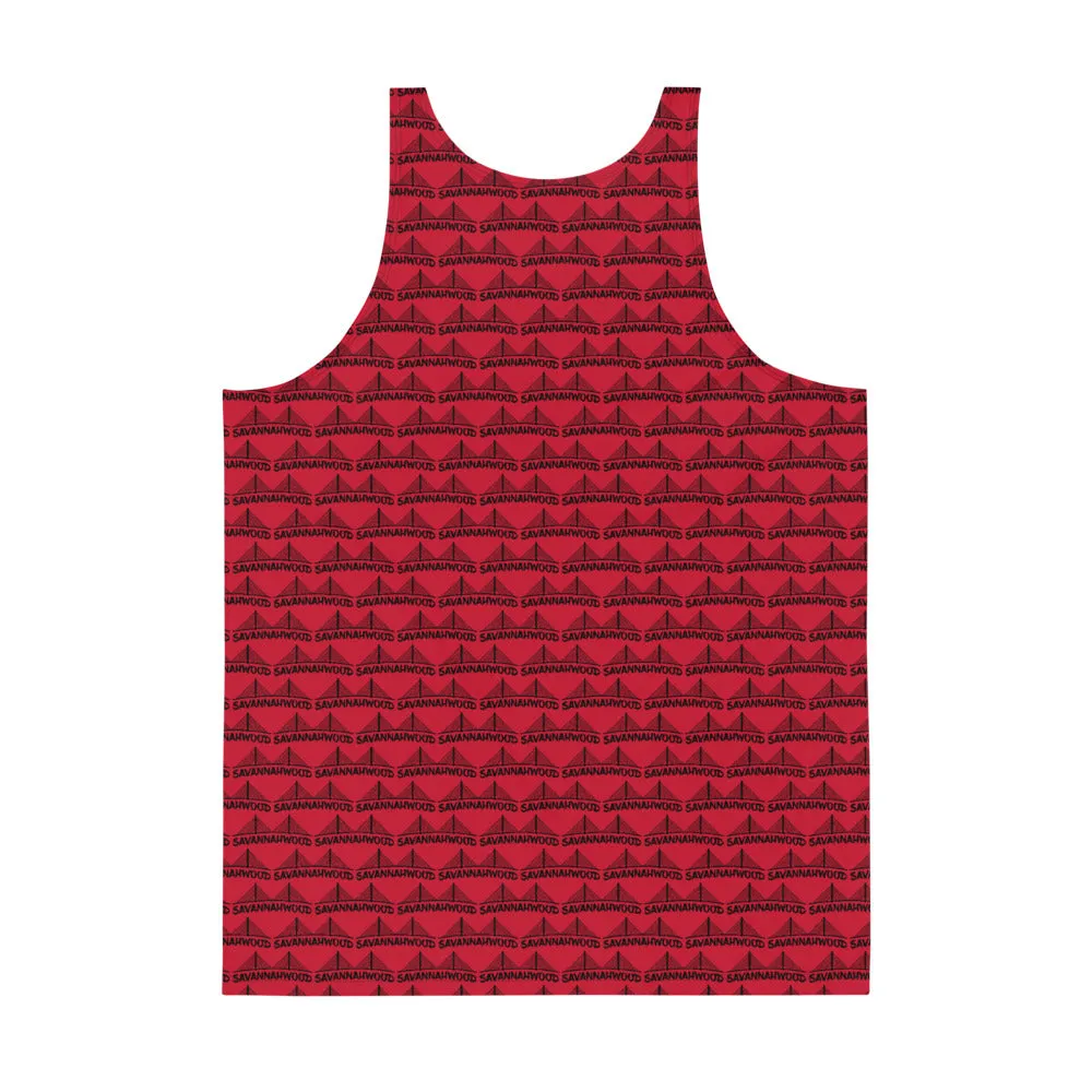 Unisex Tank Top Red and Black