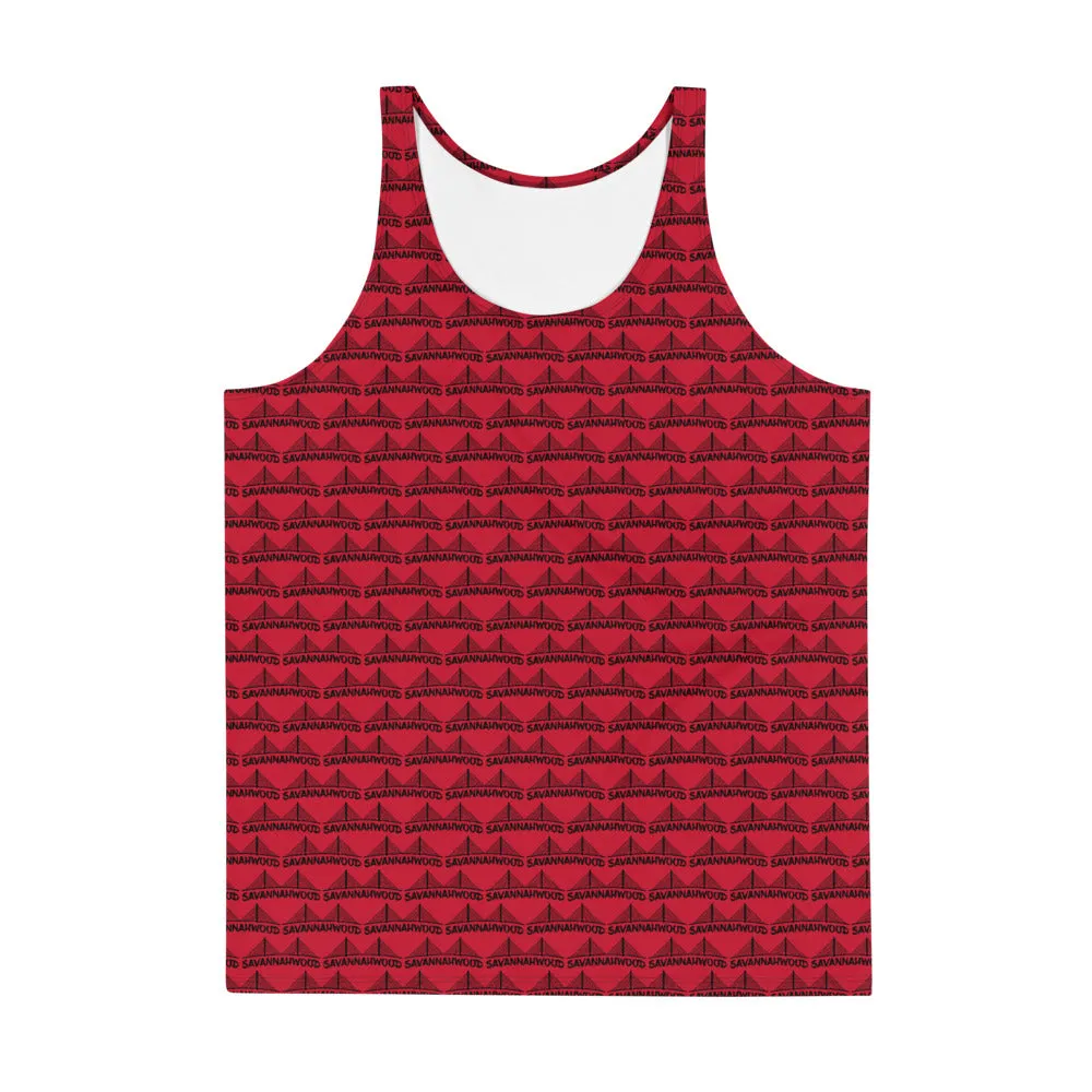 Unisex Tank Top Red and Black