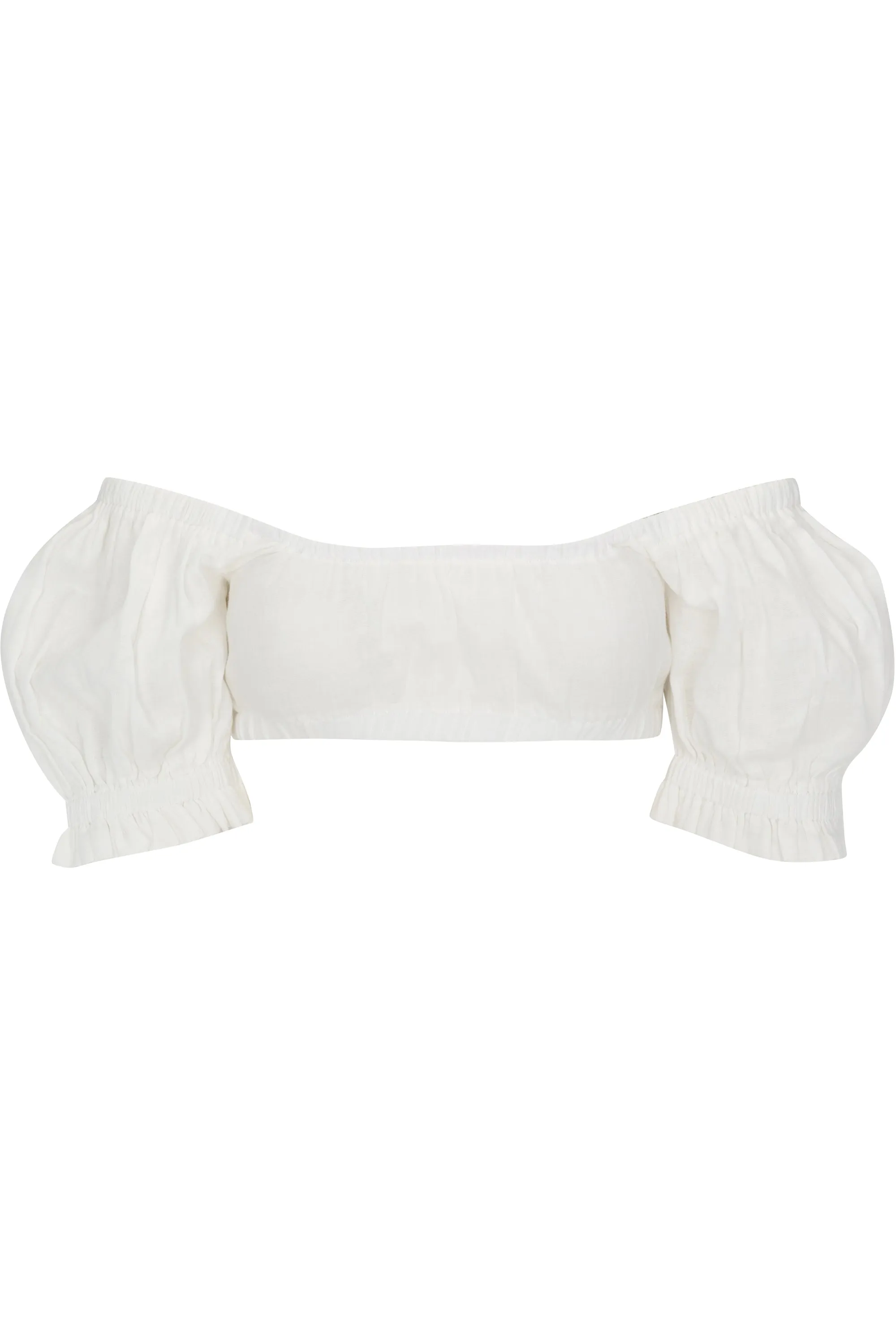 Wench Crop Top White Linen