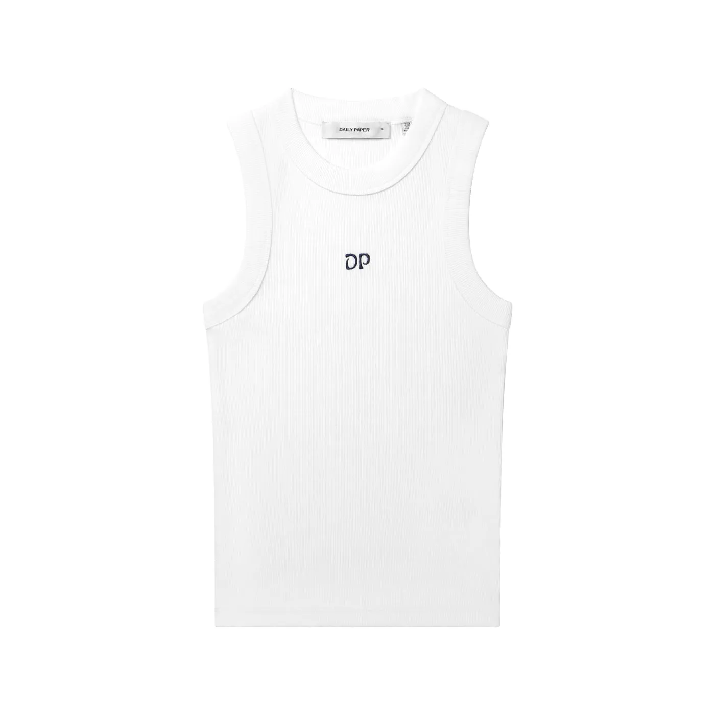 White Unit Rib Tank Top