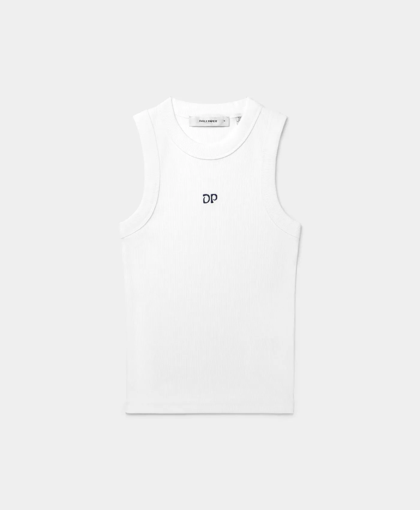 White Unit Rib Tank Top