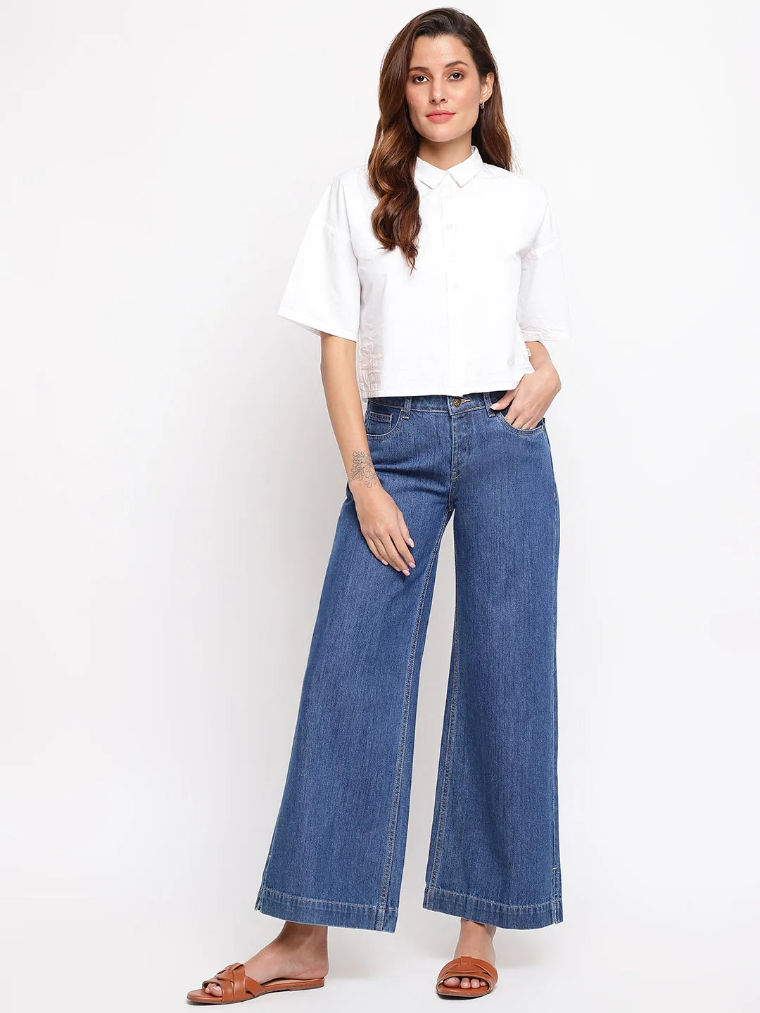 Women Blue Flared Jeans