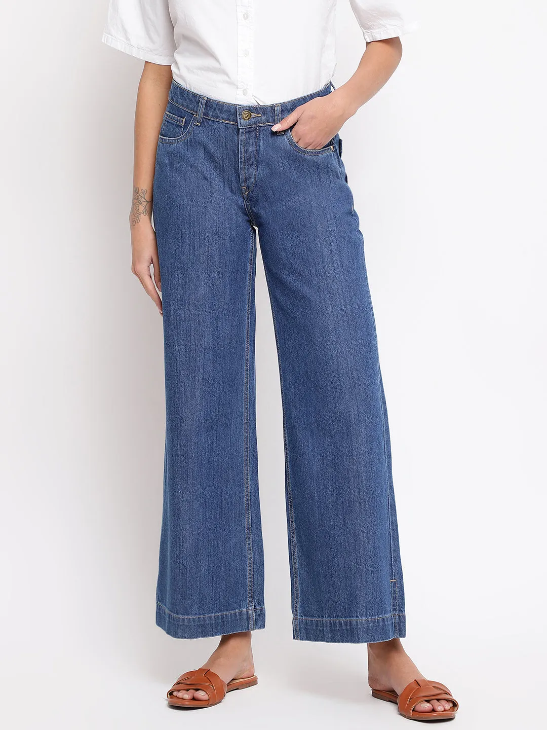 Women Blue Flared Jeans